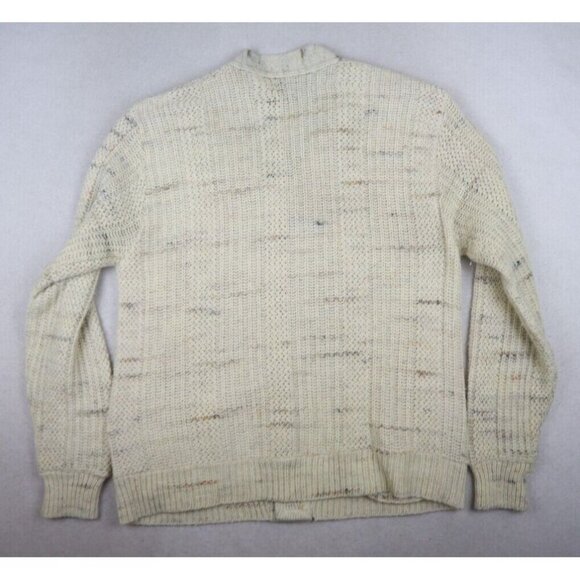 CAMPUS STUDIO ONE - VINTAGE MEN'S BEIGE CARDIGAN SWEATER - SIZE XL - Picture 9 of 11